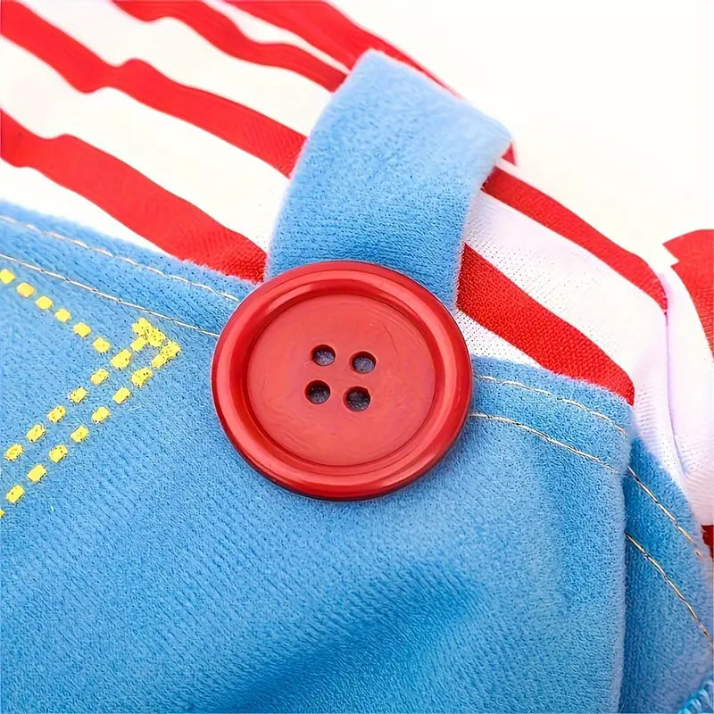 Unisex Funny Pet Costume with Knife Prop - Winter Warm Polyester Outfit for Medium Dogs & Cats,